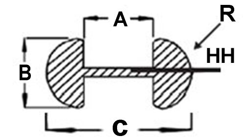 2065 Cascade 1/4" Round H Lead Came (High Heart) #RH64