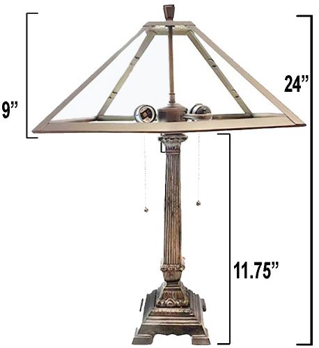 31000- 15" Dia. Metal Panel Lamp Base Kit, Dark Bronze Finish with Gold Highlts, 24"