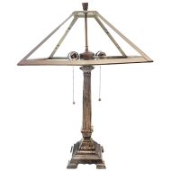 31000- 15" Dia. Metal Panel Lamp Base Kit, Antique Bronze Finish with Gold Highlts, 24" Tall