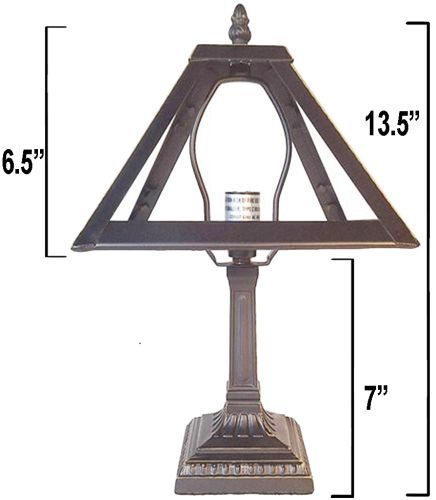 31003- 8" Dia.Metal Panel Lamp Base Kit, Dark Bronze Finish with Gold Highlts, 13.5"
