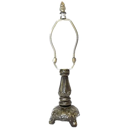 32008-Grecian Metal Lamp Base, Antique Bronze Finish With Gold Highlts, 11" Tall