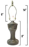 32021- Urn Metal Lamp Base, Dark Bronze Finish with Gold Highlts, 14"