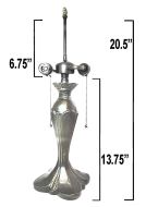 32041- Tulip Metal Lamp Base, Dark Bronze Finish with Gold Highlts, 20.5"
