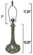 32045- Nouveau Petal Metal Lamp Base, Dark Bronze Finish with Gold Highlts, 17.25"