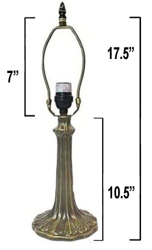 32046- Handel Metal Lamp Base,Dark Bronze Finish with Gold Highlts, 17.5" 