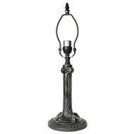 32050- Gothic Metal Lamp Base, Antique Bronze Finish With Gold Highlts, 17-1/2" Tall