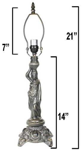 32061- Poseidon Metal Lamp Base, Dark Bronze Finish with Gold Highlts, 21"