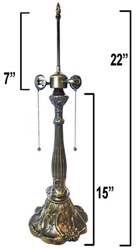 32071- Lily Metal Lamp Base, Dark Bronze Finish with Gold Highlts, 22"