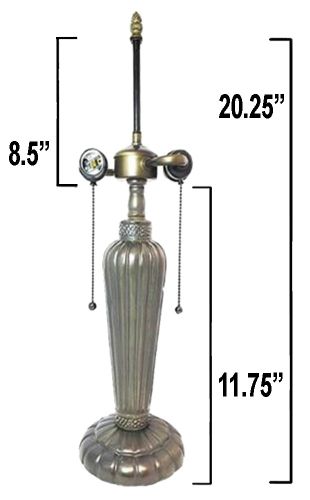 32086- Erin Metal Lamp Base, Dark Bronze Finish with Gold Highlts, 20.25"