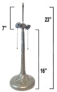 32089- Tree Trunk Metal Lamp Base, Dark Bronze Finish with Gold Highlts, 23"