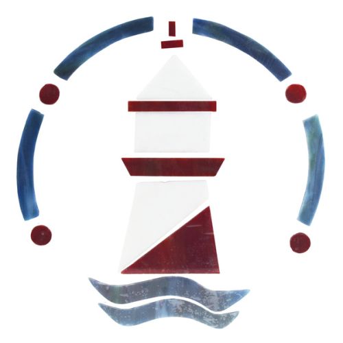 43638- Pre-Cut Stained Glass Light House