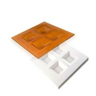 498342- Bullseye 14'' Soft Edge Four-Sq. Platter Mold