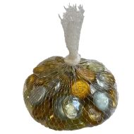 61027-3/4" Silver/Gold Mix Flat Glass Nuggets 12oz. Bag