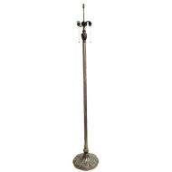 85002- Pedastal Floor Metal Lamp Base Dark Antique Bronze Finish With Gold Highlts, 62" Tall