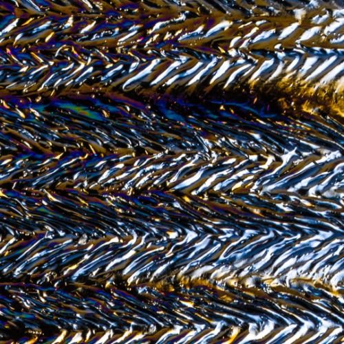 BU010075F - Iridized Black Herringbone Ripple