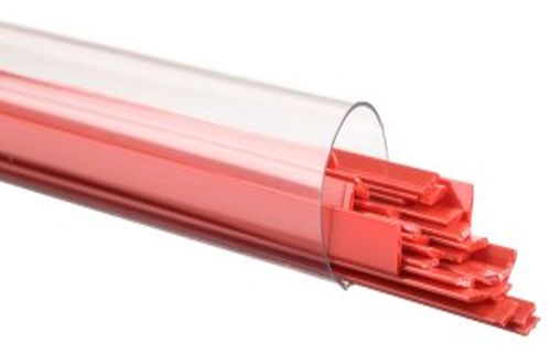 BU012404- Bullseye Glass Ribbon Red Opal 90 COE