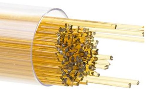 BU113707- Bullseye Glass Stringers 1mm Medium Amber Transparent 90 COE