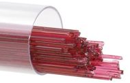 BU131107-Bullseye Glass Stringers 1mm Cranberry Pink Transparent 90 COE