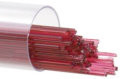 BU131107-Bullseye Glass Stringers 1mm Cranberry Pink Transparent 90 COE