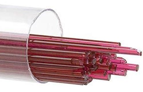 BU131172- Bullseye Glass Stringers 2mm Cranberry Pink Transparent 90 COE