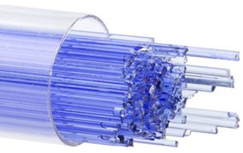 BU141407- Bullseye Glass Stringers 1mm Sky Blue Transparent 90 COE