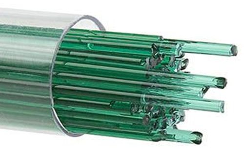 BU141772- Bullseye Glass Stringers 2mm Emerald Green Transparent 90 COE