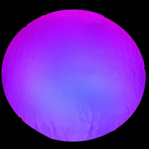 DC660B-CBS Thin Dichroic Magenta Blue On Black 8"x9" - 96 COE