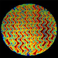 DC663A-CBS Dichroic Black Twizzle Dark Red 16"x19" - 96 COE