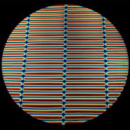 DC690B-CBS Thin Dichroic Rainbow 1 On Black Stripes (3/4") 8"x9" - 96 COE
