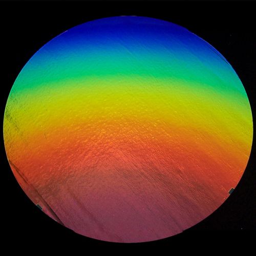 DC858A-CBS Thin Dichroic Rainbow 1 On Black 16"x19" - 90 COE