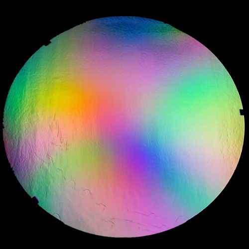 DC862C-CBS Thin Dichroic Rainbow Mix On Black 4"x4.75" - 90 COE
