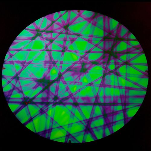 DC884C-CBS Thin Dichroic Emerald On Black Pixie Stix 4.75" Pie - 90 COE