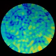 DC887A-CBS Thin Dichroic Navy/Green on Black Aurora Borealis 16"x19" - 90 COE