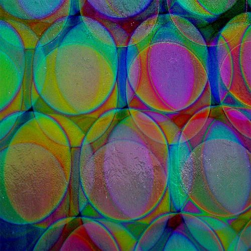 DC891C-CBS Thin Dichroic Mix On Black 3"Balloons 4"x4.75"- 90 COE