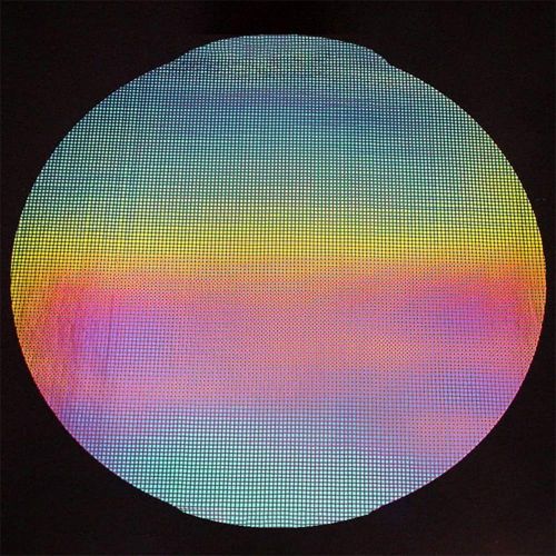 DC904B-CBS Thin Dichroic Rainbow 1 On Black Squares 8"x9" - 90 COE