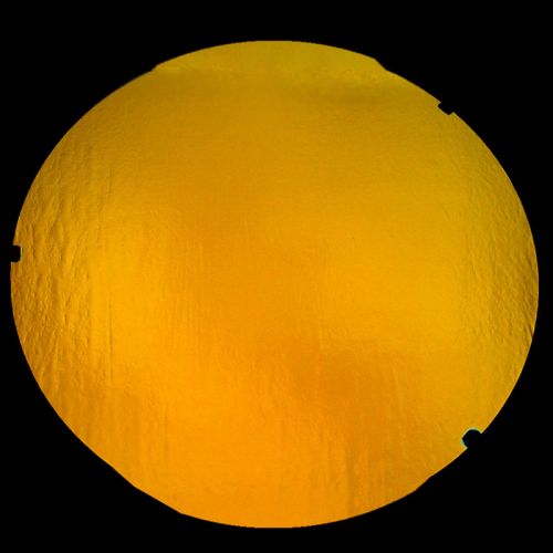 DC921B-CBS Florentine Dichroic Copper On Black 9.5"Pie - 90 COE