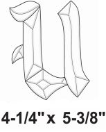 BLU -Exquisite Bevel Cluster Letter U