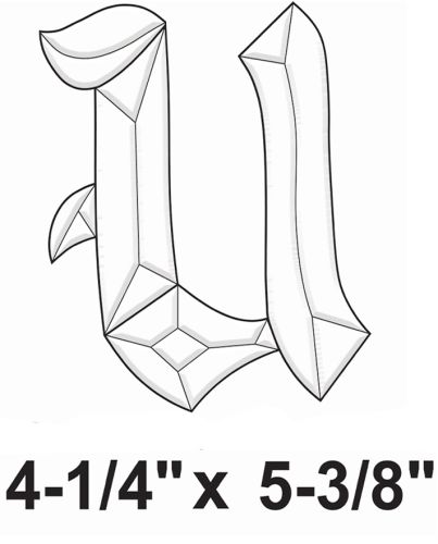 BLU -Exquisite Bevel Cluster Letter U
