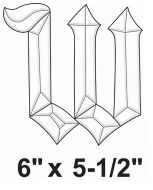 BLW -Exquisite Bevel Cluster Letter W