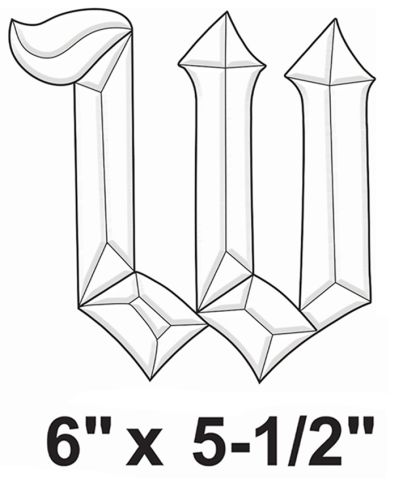 BLW -Exquisite Bevel Cluster Letter W