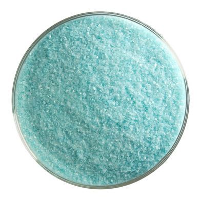 BU111691F-Bullseye Frit Fine Turquoise Blue Transparent 1lb Jar - 90 COE