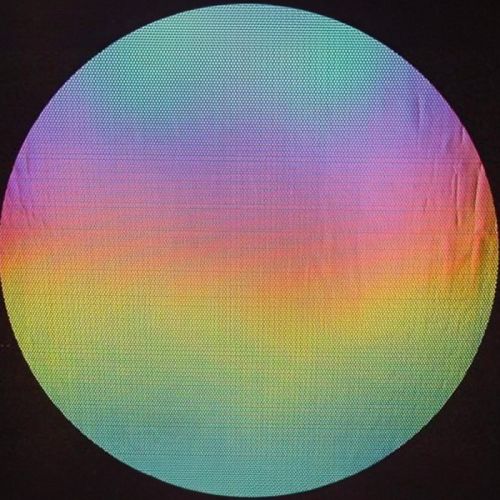 DC907B-CBS Thin Dichroic Rainbow 1 On Black Dot 8"x9" - 90 COE