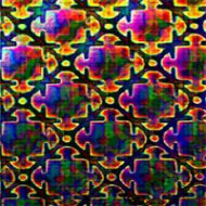 DC896A-CBS Thin Dichroic Mix On Black Puzzle 16"x19"- 90 COE
