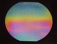 DC904B-CBS Thin Dichroic Rainbow 1 On Black Squares 8"x9" - 90 COE